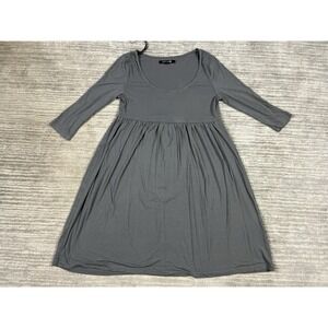 Forever‎ 21 Dress Womens Large Gray 3/4 Sleeve Knee Length Rayon Blend